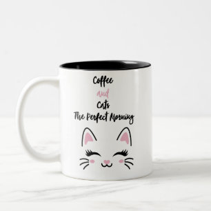 Mug Amoureux des chats amusant - Café et Chats = B