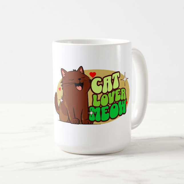 Mug Amoureux des chats - chat brun (Devant droit)