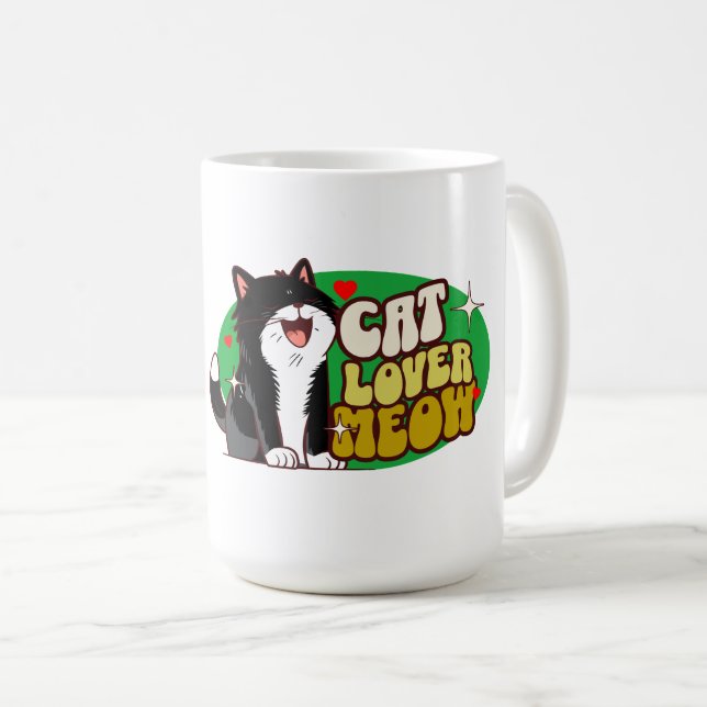 Mug Amoureux des chats - chat noir (Devant droit)
