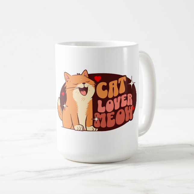 Mug Amoureux des chats - chat orange (Devant droit)