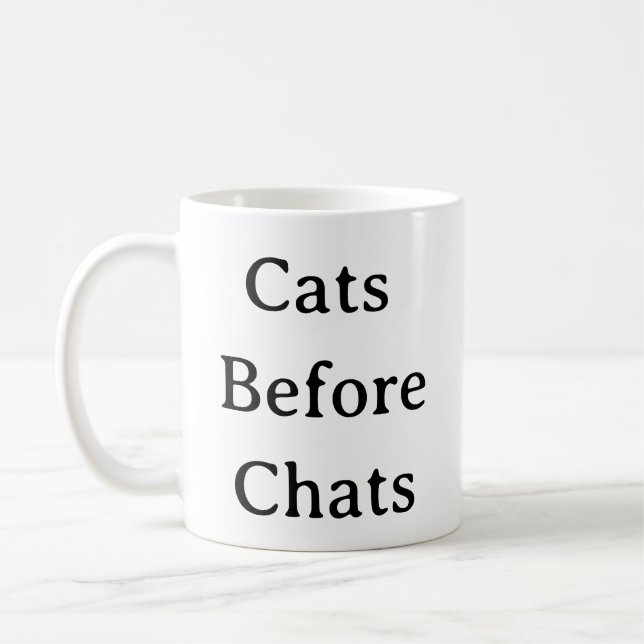 Mug Amoureux des chats - Chats avant Conversations (Gauche)