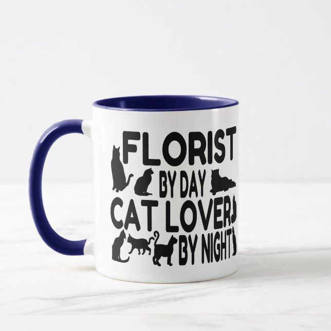 Mug Amoureux des chats fleuriste (Gauche)