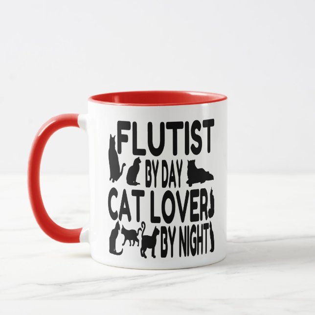 Mug Amoureux des chats Flutist (Gauche)