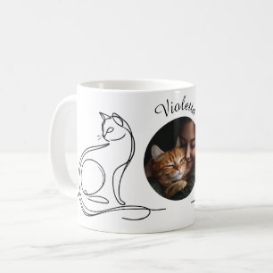 Mug Amoureux des chats personnalisé - Art minimali