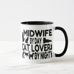 Mug Amoureux des chats sage-femme
