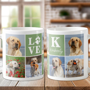 Mug Amoureux des chiens 7 Collage photo Monogramme per