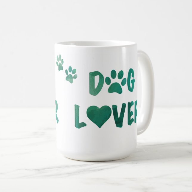 Mug Amoureux des chiens avec Empreintes de pattes café (Devant droit)