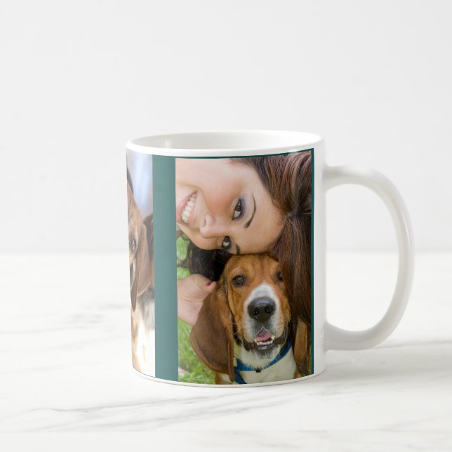 Mug Amoureux des chiens chiot 3 Photos Cadeau (Droite)