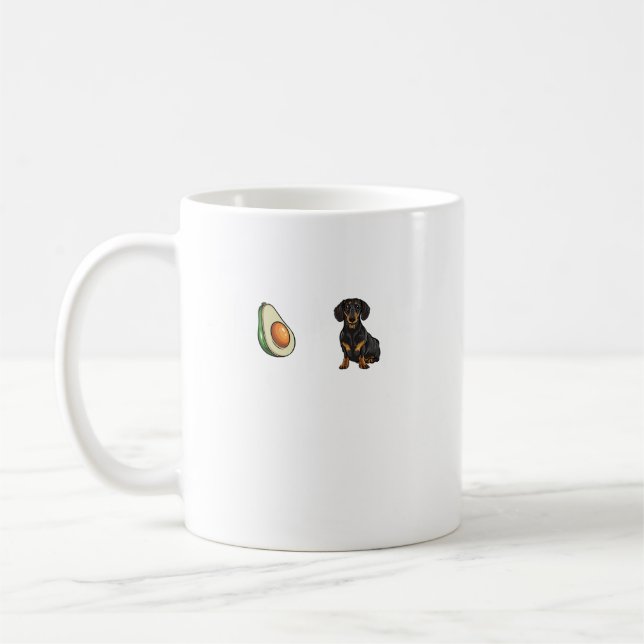 Mug Amoureux des chiens Dachshund Black Avocado Heartb (Gauche)