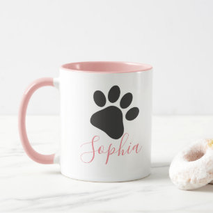 Mug Amoureux des chiens de nom personnalisé Dog Paw P