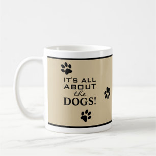 Mug Amoureux des chiens de typographie Empreinte de pa