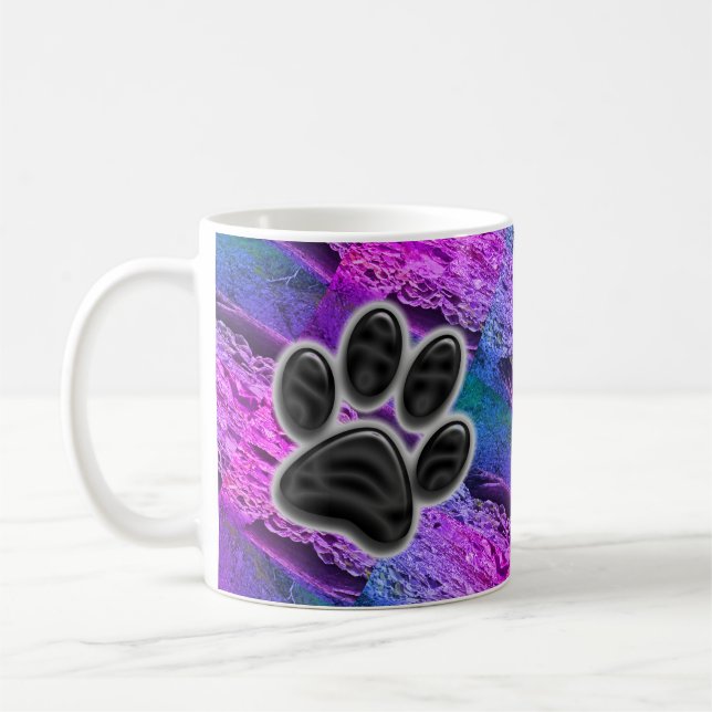 Mug Amoureux des chiens Diagonal Stripes bleu violet E (Gauche)