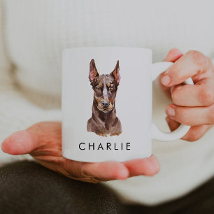 Mug Amoureux des chiens Doberman personnalisé