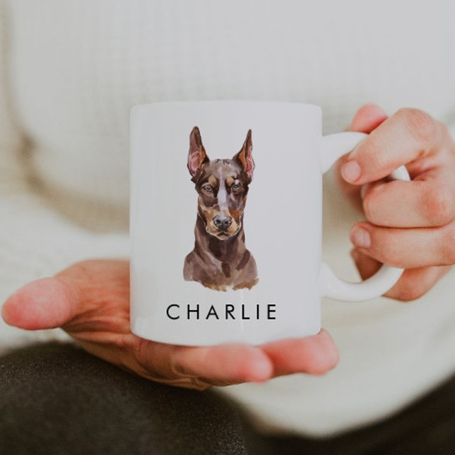 Mug Amoureux des chiens Doberman personnalisé (Créateur téléchargé)