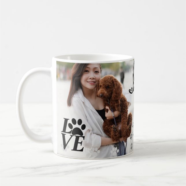 Mug Amoureux des chiens Empreinte de patte LOVE pe (Gauche)