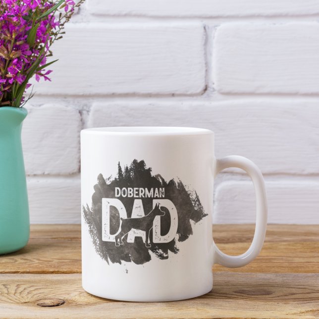 Mug Amoureux des chiens Fête des pères Doberman papa p (Créateur téléchargé)
