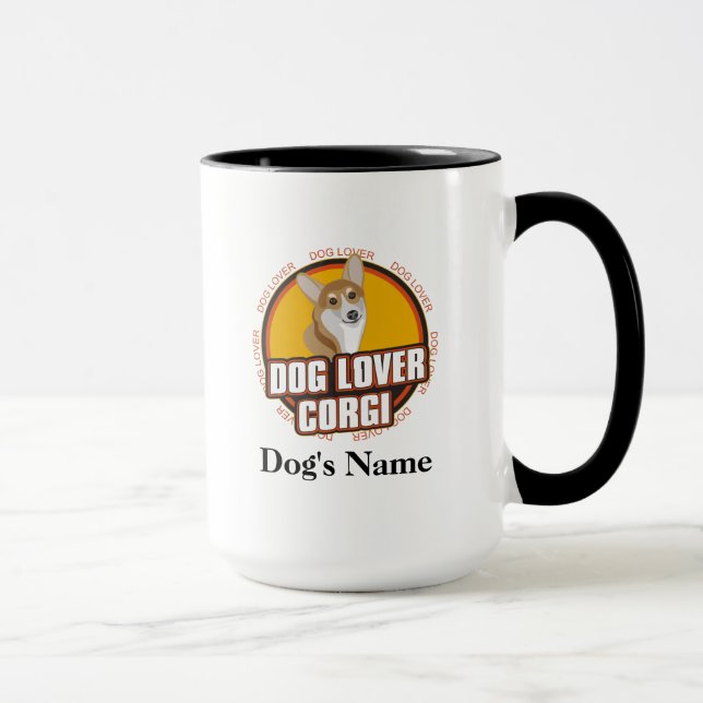 Mug Amoureux des chiens personnalisé Corgi race de chi (Droite)