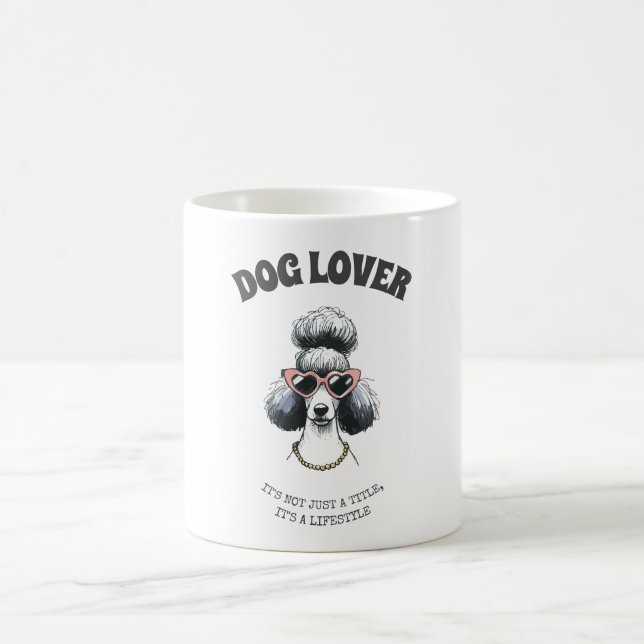 Mug Amoureux des chiens personnalisé - Poodle drôl (Centre)