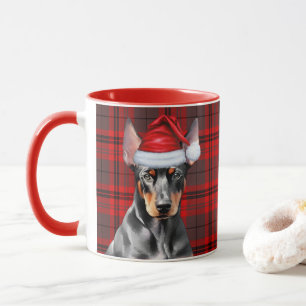 Mug Amoureux des chiens plaid rouge Doberman Pinscher