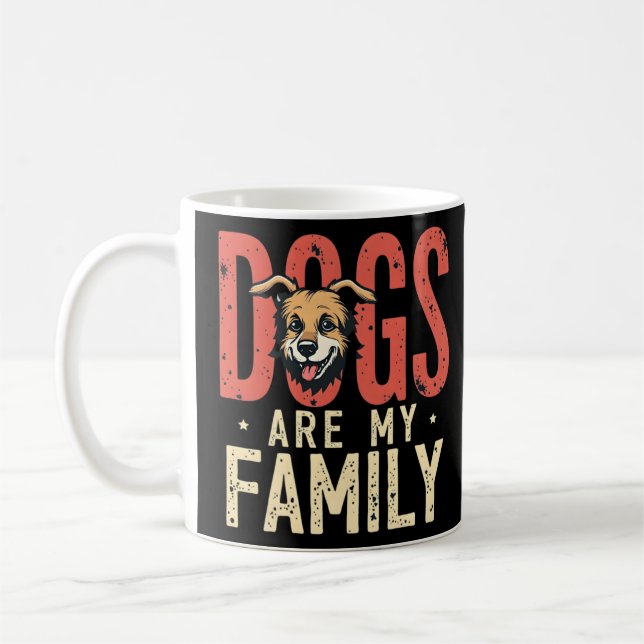 Mug Amoureux des chiens rétro - "Les chiens sont ma fa (Gauche)
