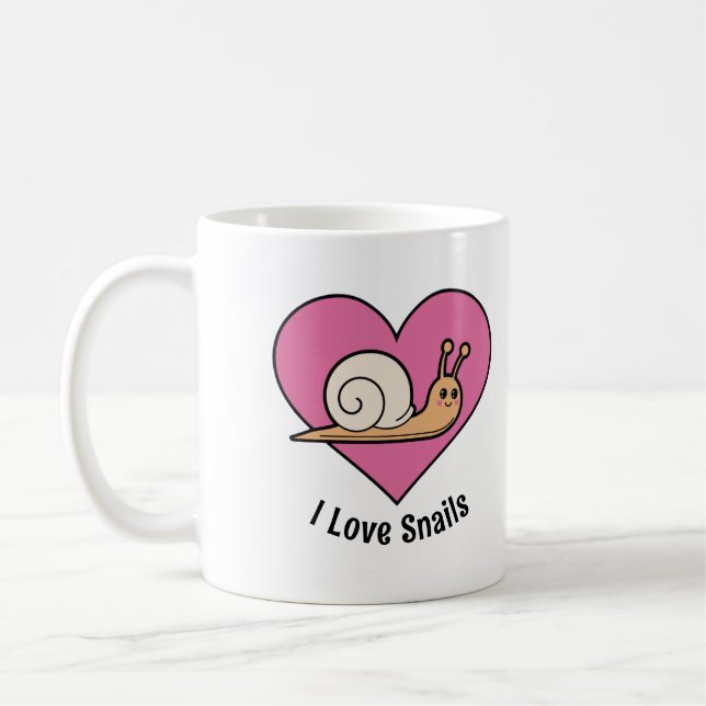 Mug amoureux des escargots colorés lumineux escargots  (Gauche)