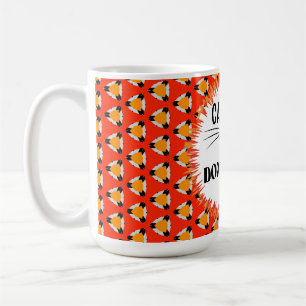 Mug Amoureux drôle de chat orange rouge noir