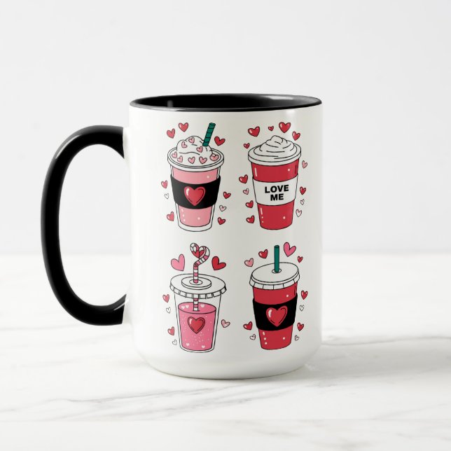 Mug Amoureux du café Latte de la Saint-Valentin (Gauche)