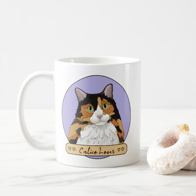 Mug Amoureux du chat calico (Avec donut)