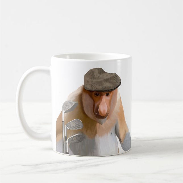 Mug Amoureux du golf de singe Proboscis Funny (Gauche)