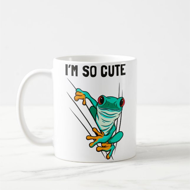 Mug Amphibien Lurche Grenouille Verte Mignonne (Gauche)