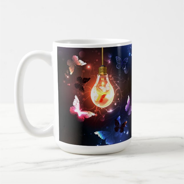 Mug Ampoule lumineuse avec papillons nocturnes (Gauche)