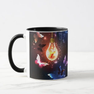 Mug Ampoule lumineuse avec papillons nocturnes