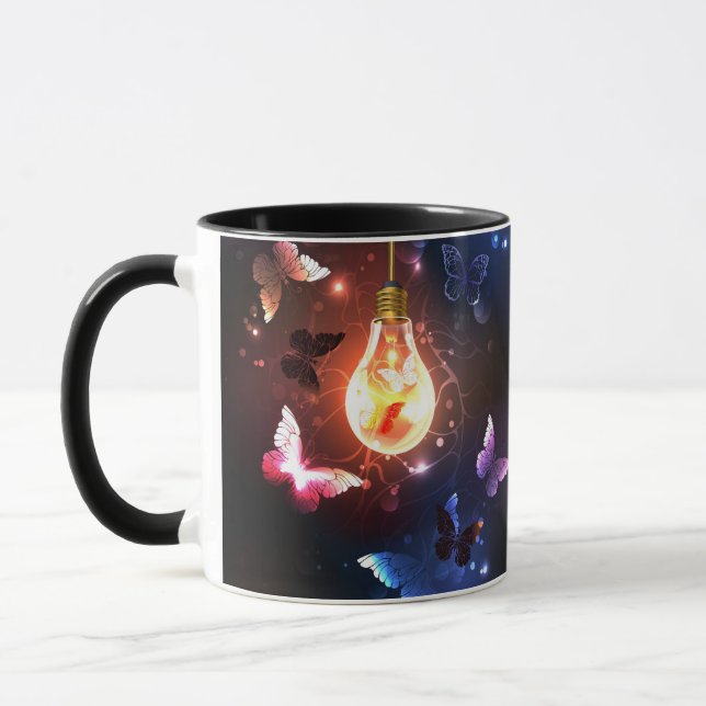 Mug Ampoule lumineuse avec papillons nocturnes (Gauche)