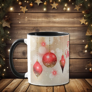 Mug Ampoules de Parties scintillant rouge Feliz Navida