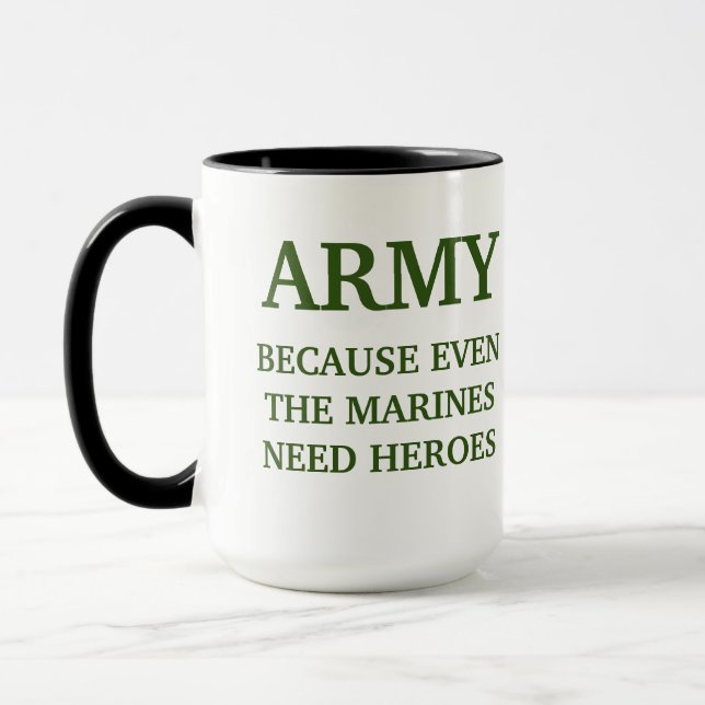 MUG AMRY BECUASE MÊME LES MARINES ONT BESOIN D'HÉROS M (Gauche)