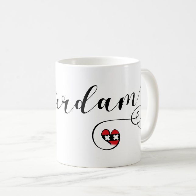 Mug Amsterdam Heart Mug, Pays-Bas (Devant droit)