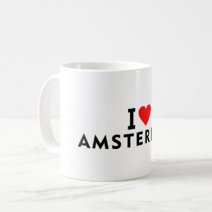 Mug Amsterdam Pays-Bas ville d'amour coeur comme voyag