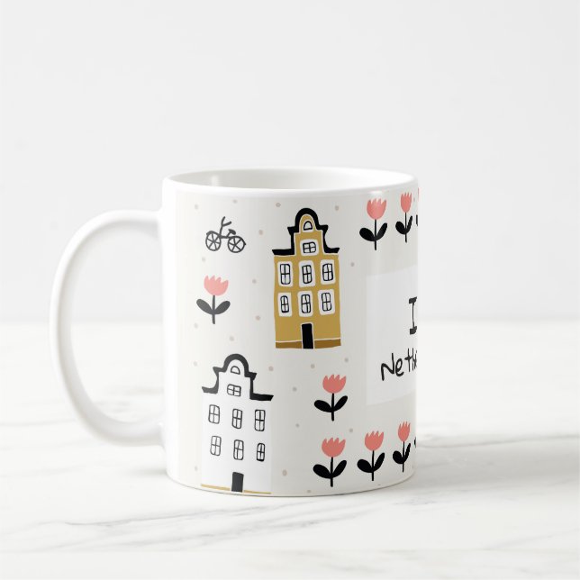 Mug Amsterdam Vintage : Illustration de ville traditio (Gauche)