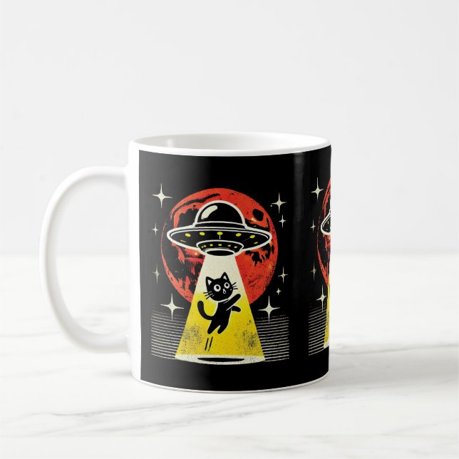 Mug Amusant Alien Enlèvement de chats Amoureux de les  (Gauche)