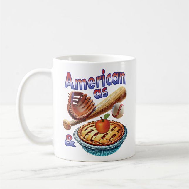 Mug Amusant américain comme Baseball & Pomme Pie (Gauche)