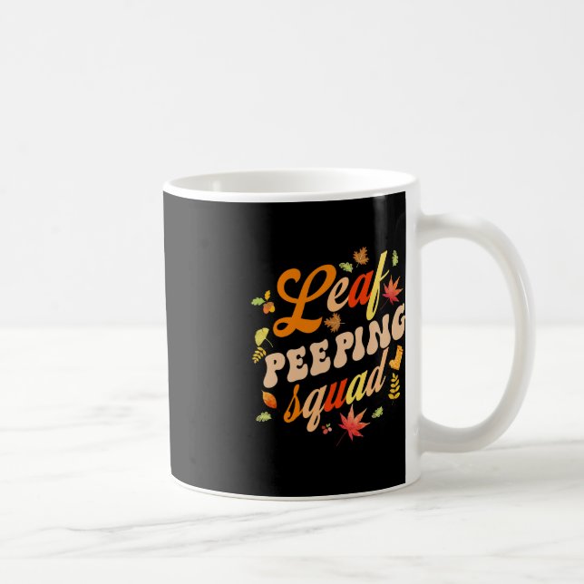 Mug Amusant automne saison Feuilles Peeper Leaf Peepin (Droite)