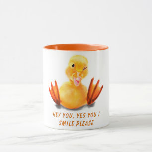 Mug amusant avec un sourire de canards jouant - Vo