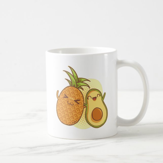 Mug Amusant Avocado Ananas Best Friends BFF Kawaii (Droite)