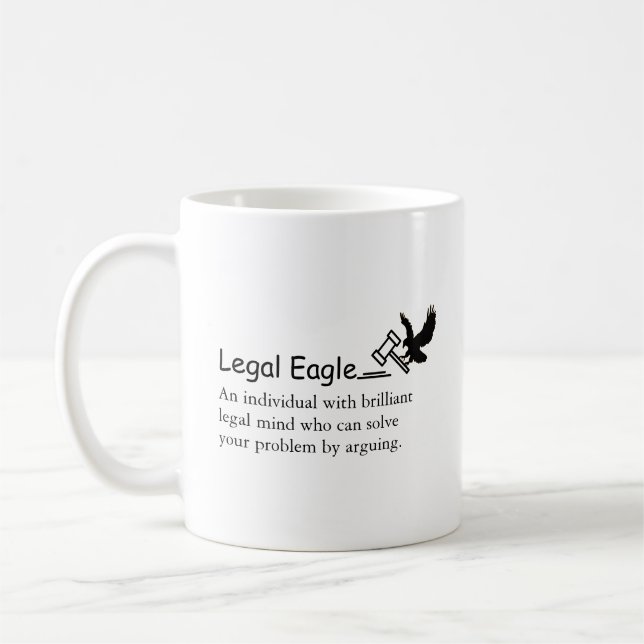 Mug Amusant Avocat Juridique Aigle Dire / Citer Droit  (Gauche)