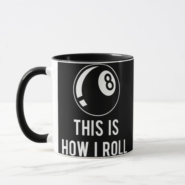 Mug Amusant Billard Design Pour Les Joueurs De Billard (Gauche)