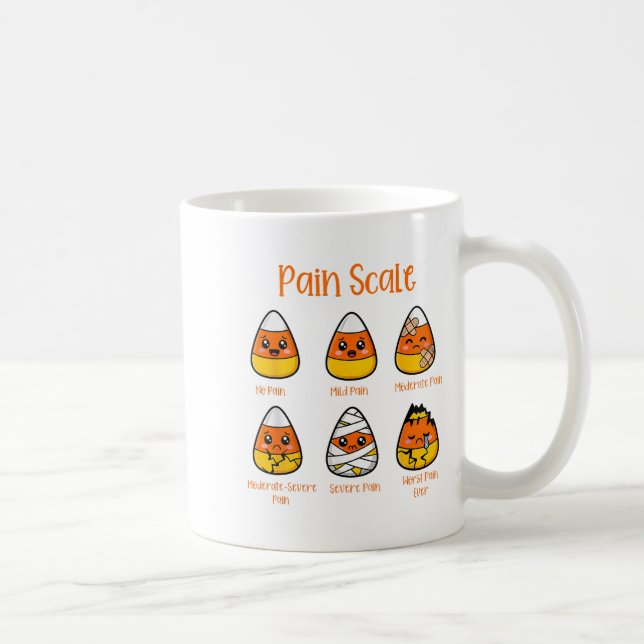 Mug Amusant Bonbon Corn Échelle de douleur Halloween p (Droite)