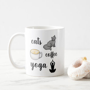 Mug Amusant Cats Café Yoga Lover
