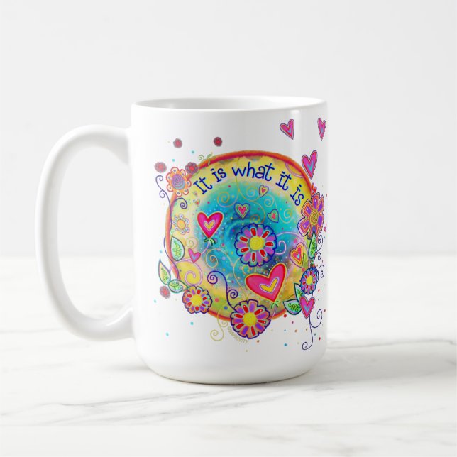 Mug Amusant C'est ce qu'il est Cité Coeur Floral (Gauche)