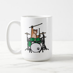 Mug Amusant Chat Jouer Des Tambours, Batteur À Chat, D
