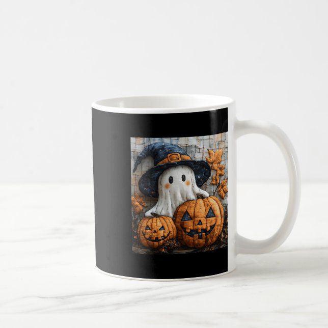 Mug Amusant Citrouille fantôme mignon Halloween Patchw (Droite)